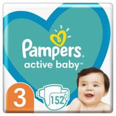 Pampers Active Baby plenice za enkratno uporabo 3 (6-10 kg) 152 kosov - MEGA PAKET