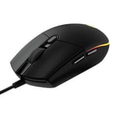 Logitech G102 Gen2/Nemški/Optični/8.000 DPI/Brezžični USB/črna