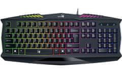 Genius GX GAMING Scorpion K220/ Gaming žična tipkovnica/ osvetljena/ USB/ črna/ CZ+SK postavitev