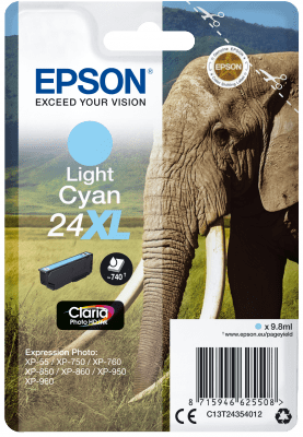 Epson enojno pakiranje svetlo cian 24XL Claria Photo črnila C13T24354012