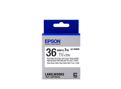 Epson Epsonov tračni vložek LK-7WBVN Vinil, črno-beli, 36 mm / 7 m