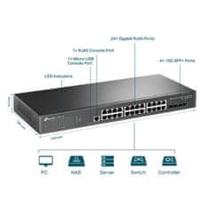 TP-Link TL-SG3428X-UPS 2xGb 4x10G SFP+ UPS Napajalnik manag.switch