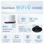 TP-Link WiFi usmerjevalnik Deco X50-Outdoor (1 paket) zunanji AP, 1x GLAN, 1x GLAN s PoE, 2,4/5 GHz, AX3000