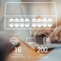 Cudy Stikalo 16 vrat 10/100 Mbps (FS1016D)