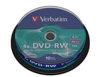 Verbatim DVD-RW SERL 4,7GB, 4x, vreteno 10 kosov