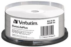 Verbatim BD-R DL DataLifePlus 50 GB, 6x, tiskljiv, vreteno 25 kosov