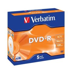 Verbatim DVD-R 4,7 GB 16x škatla 5 kosov