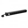 LEGRAND PDU Basic, 1U-19", izhod 8x 230V (CZ/FR), 1-fazni 16A, vhod CZ vilice - kabel 3m, stikalo z LED indikacijo