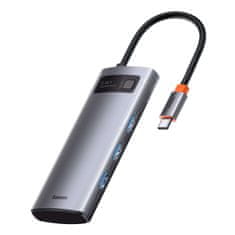 NEW Vozlišče 5v1 Baseus Metal Gleam Series, USB-C do 3x USB 3.0 + HDMI + USB-C PD