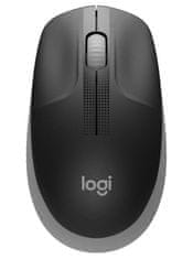 Logitech Logitechova miška M190/ optična/ brezžična/ USB/ 3 gumbi/ siva/ 1000 dpi