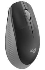 Logitech Logitechova miška M190/ optična/ brezžična/ USB/ 3 gumbi/ siva/ 1000 dpi