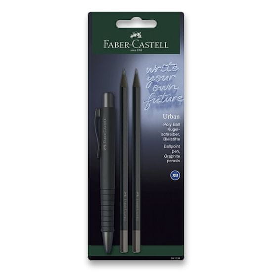 Faber-Castell Poly Ball Urban Black komplet pisal, 3 kosi