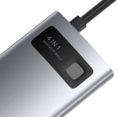 NEW Vozlišče 4 v 1 Baseus Metal Gleam Series, USB-C na USB 3.0 + USB 2.0 + HDMI + USB-C PD