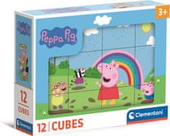 Clementoni Peppa Pig slikovne kocke, 12 kock