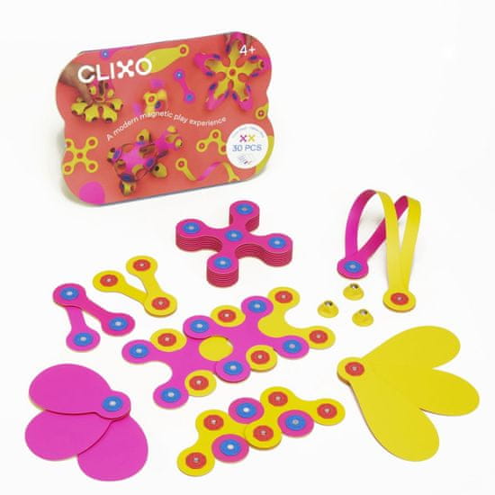 CLIXO Crew Pink & Yellow - magnetni komplet 30 kosov