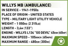 Cobi 2295 II WW Ambulance Willys MB D-DAY, 1:35, 130 k, 1 f