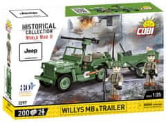 Cobi 2297 II WW Willys MB s prikolico D-DAY, 1:35, 200 KM, 2 f