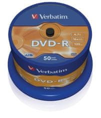 Verbatim DVD-R(50 paketov)Spindl/MattSlvr/16x/4,7 GB