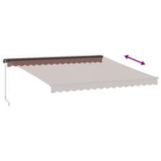 Vidaxl Ročno zložljiva tenda rjava 400x350 cm