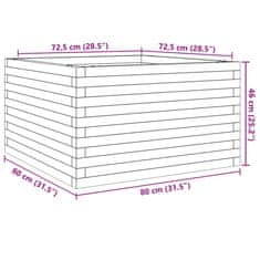 Vidaxl Vrtno cvetlično korito belo 80x80x46 cm trdna borovina