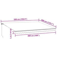 Vidaxl Ročno zložljiva tenda rjava 500x300 cm