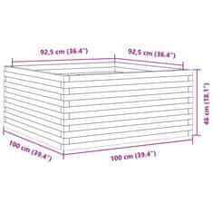 Vidaxl Vrtno cvetlično korito 100x100x46 cm impregnirana borovina