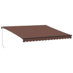 Vidaxl Ročno zložljiva tenda LED rjava 400x350 cm