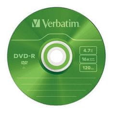 Verbatim DVD-R 4,7 GB (120min) 16x barvna tanka škatlica, 5 kosov/paket