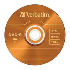 Verbatim DVD-R 4,7 GB (120min) 16x barvna tanka škatlica, 5 kosov/paket