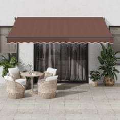 shumee Ročno zložljiva tenda LED rjava 400x350 cm