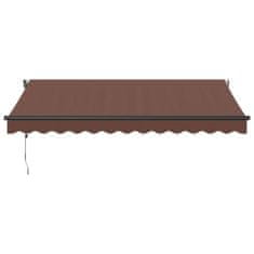 Vidaxl Avtomatsko zložljiva tenda z LED rjava 350x250 cm