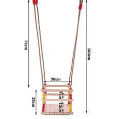 CoZy Lesena otroška gugalnica z ograjo, 30x30 cm