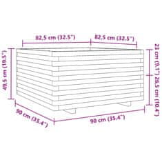 Vidaxl Vrtno cvetlično korito 90x90x49,5 cm impregnirana borovina