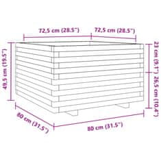 Vidaxl Vrtno cvetlično korito 80x80x49,5 cm impregnirana borovina