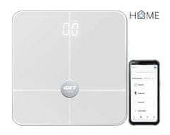 iGET HOME BODY B18 White - pametna tehtnica, aplikacija Android/iOS, Bluetooth, meri 18 parametrov