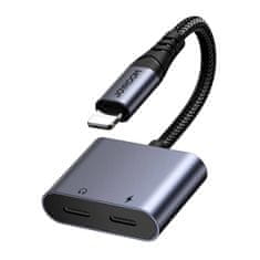 Joyroom 2-v-1 avdio adapter Joyroom SY-L01 Lightning na 3,5 mm + Lightning (črn)