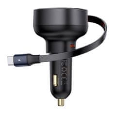 NEW Avtomobilski polnilec Baseus Enjoyment Pro s kablom USB-C, 60 W (črn)