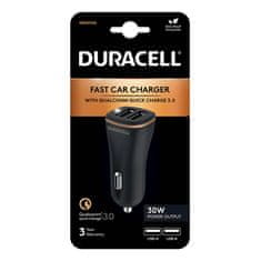 Duracell Avtomobilski polnilec 2xUSB 30W Duracell (črn)