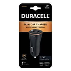 Duracell Avtomobilski polnilnik USB, USB-C 27W Duracell (črn)