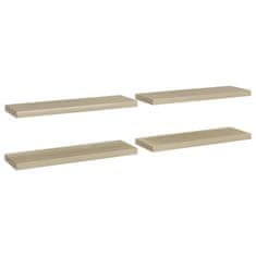 Vidaxl Stenske police 4 kosi barva hrasta 80x23,5x3,8 cm MDF