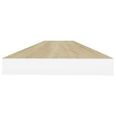 Vidaxl Stenska polica barva hrasta in bela 120x23,5x3,8 cm MDF