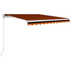 Vidaxl Ročno zložljiva tenda 300x250 cm oranžna in rjava