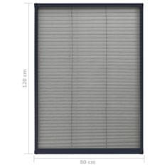 Vidaxl Plise komarnik za okna aluminij antraciten 80x120 cm