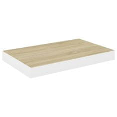 Vidaxl Stenske police 4 kosi barva hrasta in bela 40x23x3,8 cm MDF