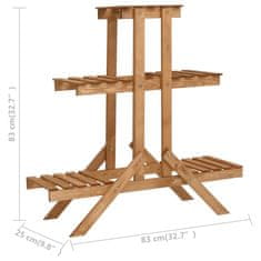 Vidaxl Stojalo za rastilne 83x25x83 cm les jelke