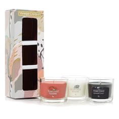 Yankee Candle Sada votivních svíček , Letní noc, Jemná přikrývka, Červená malina, 3 x 37 g