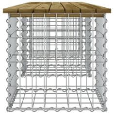 Vidaxl Vrtna klop gabion 203x44x42 cm impregnirana borovina