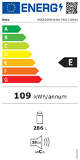 Beko RSSA290M41WN hladilnik, 286 l