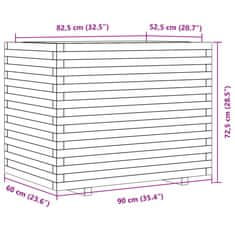 Vidaxl Vrtno cvetlično korito belo 90x60x72,5 cm trdna borovina