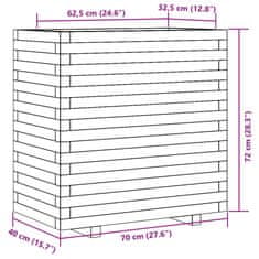 Vidaxl Vrtno cvetlično korito 70x40x72 cm trdna borovina